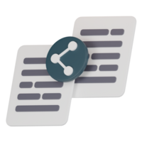 3D Icon of Document Sharing. 3D Render png