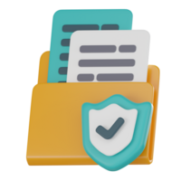 3D Icon of Protected Folder, Symbol of Security. 3D Render png