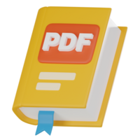 3d icono de libro electronico pdf archivo y digital leyendo dispositivo. 3d hacer png