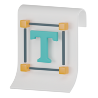 3D Icon of Text File Icon for Digital Design.  3D Render png