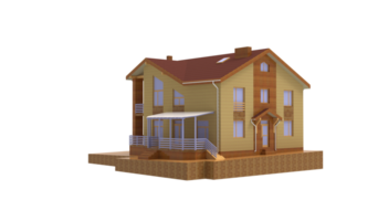 3d house building transparent background png