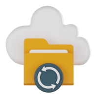 3D Icon of Sync Folder Document File on cloud Icon. 3D Render png