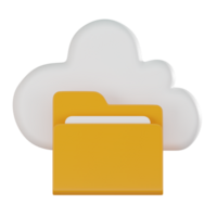 Cloud Storage and Folder for Secure Data Management. 3D Render png