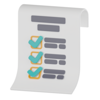 Efficient Planning, Document and To-Do List Checklist. 3D Render png