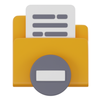 3D Icon Delete Folder Icon Symbolizing Data Management. 3D Render png