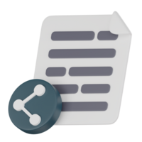 3D Icon of Document Sharing. 3D Render png