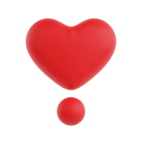 3d cœur exclamation emoji png