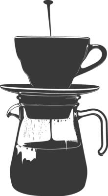 AI generated silhouette Vietnam drip coffee ready to drink black color only