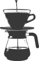 AI generated silhouette Vietnam drip coffee ready to drink black color only vector