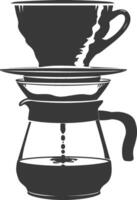 AI generated silhouette Vietnam drip coffee ready to drink black color only vector