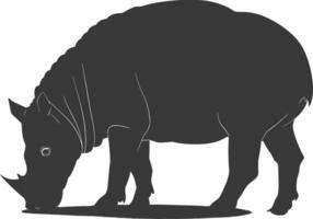 AI generated Silhouette tapir animal black color only vector