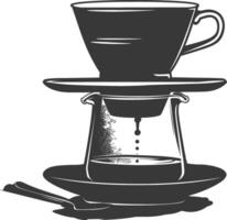 AI generated silhouette Vietnam drip coffee ready to drink black color only vector