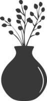 AI generated Silhouette Scandinavian Unique Vase black color only vector