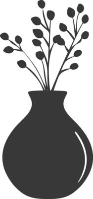 AI generated Silhouette Scandinavian Unique Vase black color only