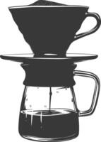 AI generated silhouette Vietnam drip coffee ready to drink black color only vector