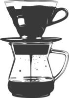 AI generated silhouette Vietnam drip coffee ready to drink black color only vector