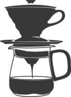 AI generated silhouette Vietnam drip coffee ready to drink black color only vector