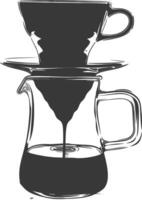 AI generated silhouette Vietnam drip coffee ready to drink black color only vector