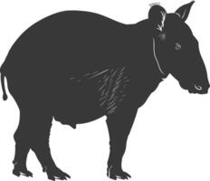 ai generado silueta tapir animal negro color solamente vector