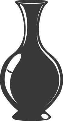 AI generated Silhouette Scandinavian Unique Vase black color only