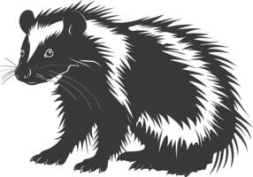 AI generated Silhouette skunk animal black color only vector