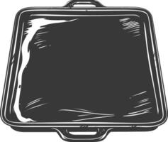 AI generated Silhouette Sheet Pan Cooking Tool black color only vector