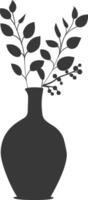 AI generated Silhouette Scandinavian Unique Vase black color only vector