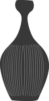 AI generated Silhouette Scandinavian Unique Vase black color only vector