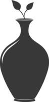 AI generated Silhouette Scandinavian Unique Vase black color only vector