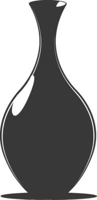 AI generated Silhouette Scandinavian Unique Vase black color only