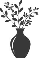 AI generated Silhouette Scandinavian Unique Vase black color only vector