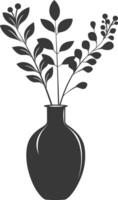 AI generated Silhouette Scandinavian Unique Vase black color only vector