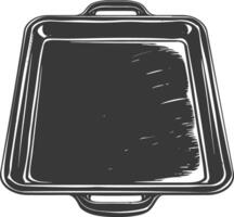 AI generated Silhouette Sheet Pan Cooking Tool black color only vector