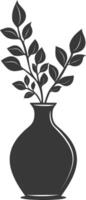 AI generated Silhouette Scandinavian Unique Vase black color only vector