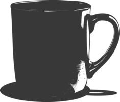 AI generated Silhouette Scandinavian Unique Mug black color only vector