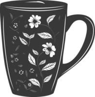 AI generated Silhouette Scandinavian Unique Mug black color only vector