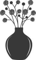 AI generated Silhouette Scandinavian Unique Vase black color only vector