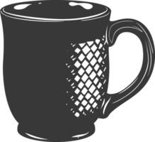 AI generated Silhouette Scandinavian Unique Mug black color only vector