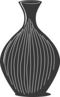 AI generated Silhouette Scandinavian Unique Vase black color only vector