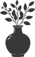 AI generated Silhouette Scandinavian Unique Vase black color only vector