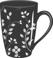 AI generated Silhouette Scandinavian Unique Mug black color only vector