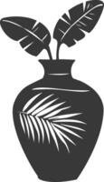 AI generated Silhouette Scandinavian Unique Vase black color only vector