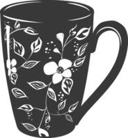 AI generated Silhouette Scandinavian Unique Mug black color only vector