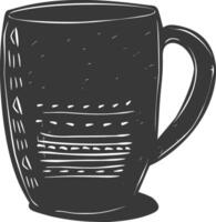 AI generated Silhouette Scandinavian Unique Mug black color only vector