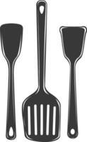 AI generated Silhouette Spatula Cooking Tool black color only vector