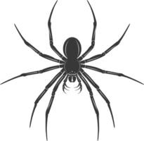 AI generated Silhouette spider animal black color only vector