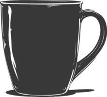 AI generated Silhouette Scandinavian Unique Mug black color only vector