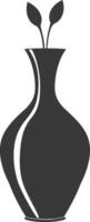 AI generated Silhouette Scandinavian Unique Vase black color only vector