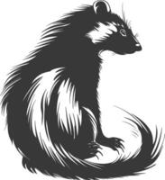 AI generated Silhouette skunk animal black color only vector