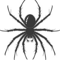 AI generated Silhouette spider animal black color only vector